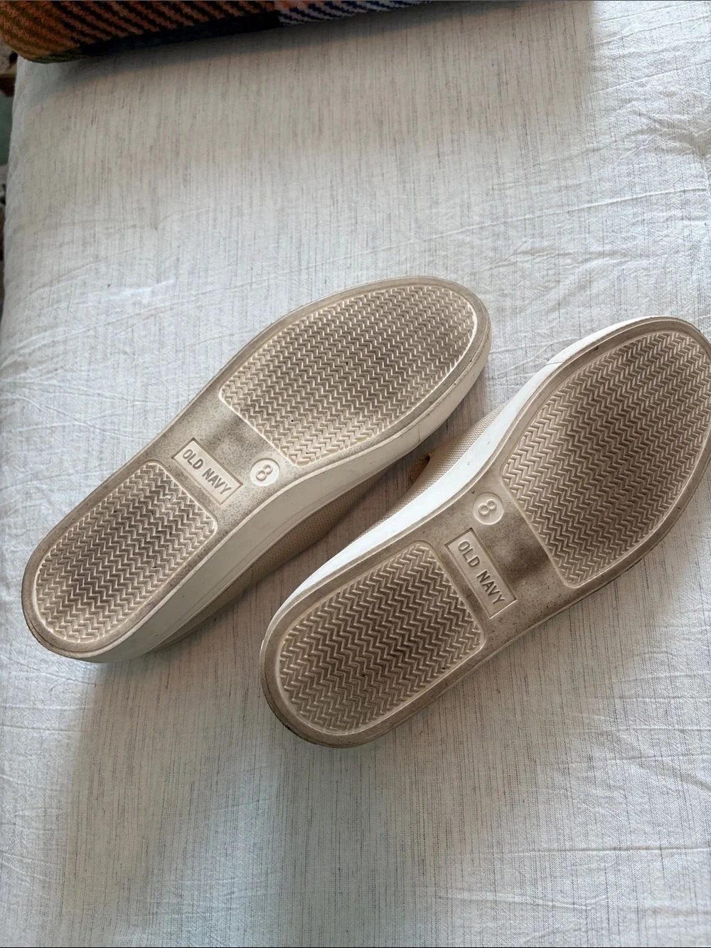 Old Navy Womens Slip-On Canvas Sneakers — Beige